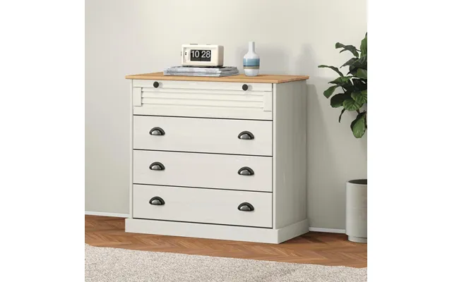 Kommode Vigo 80×40×76 Cm I Massivt Fyrretræ - Hvid