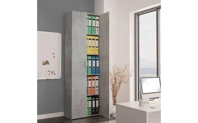 Kontorskab 60 × 32 × 190 Cm - Konstrueret Træ, Betongrå