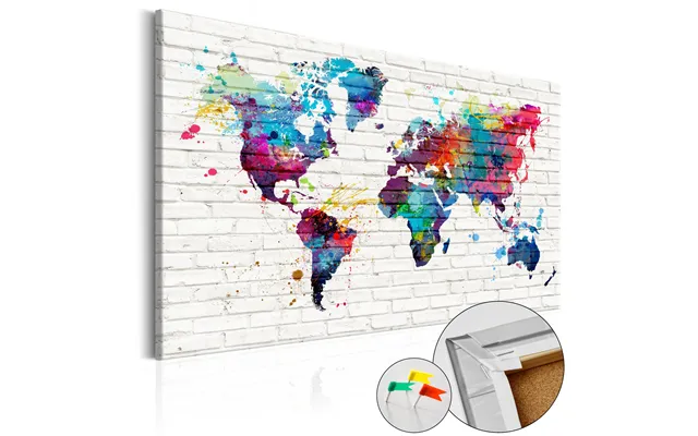 Korkbillede Verdenskort - Walls Of The World