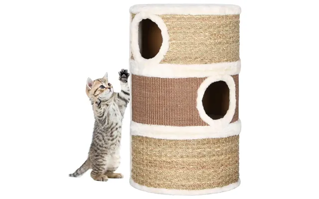 Kradsetønde Til Kat - 60 Cm, Søgræs Og Plys, Brun