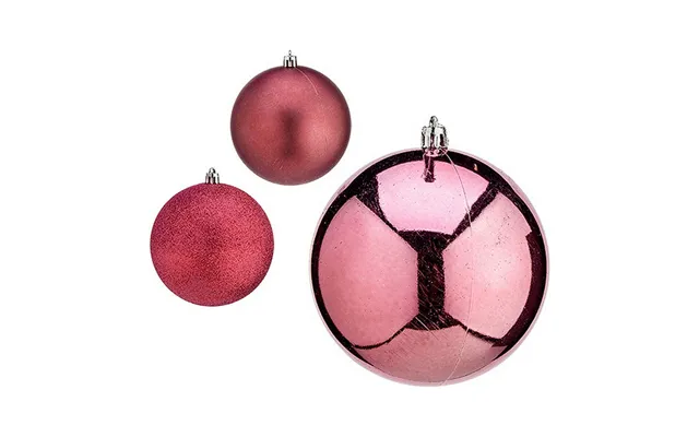 Krist Julekugler - Pink Plastik Ø 10 Cm, 6 Stk.