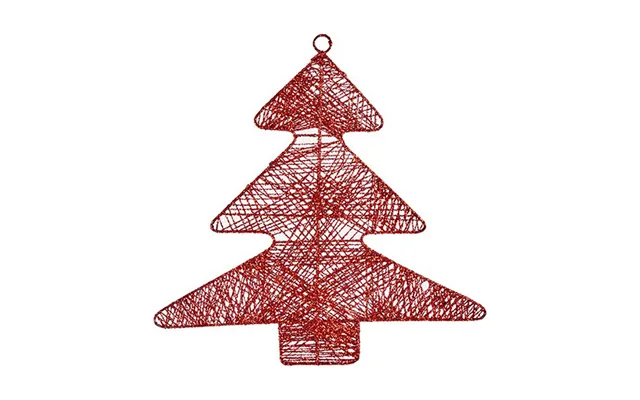Krist Julepynt - Rødt Metal-juletræ 36,7 × 0,2 × 37,5 Cm