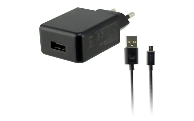 Ksix Vægoplader Med Usb-a Micro-usb Kabel 2 A - Sort
