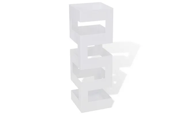 Kvadratisk Paraplyholder I Stål - Hvid, 48,5 Cm