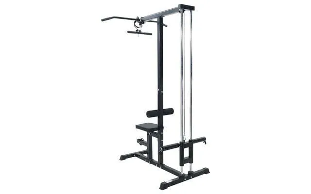 Lat Pulldown Maskine Sort 110 X 70 X 187 Cm I Pulverlakeret Stål