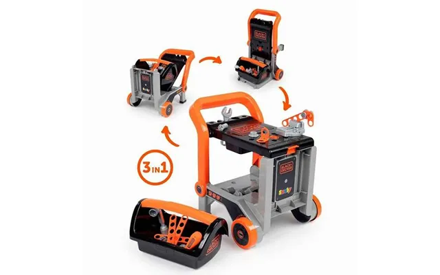 Legetøjsværktøj 3-i-1 - Smoby Black Decker Værkstedsvogn