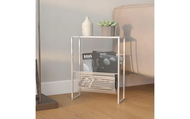 Magasinholder I Stål - 35 × 15 × 45 Cm, Sølvfarvet