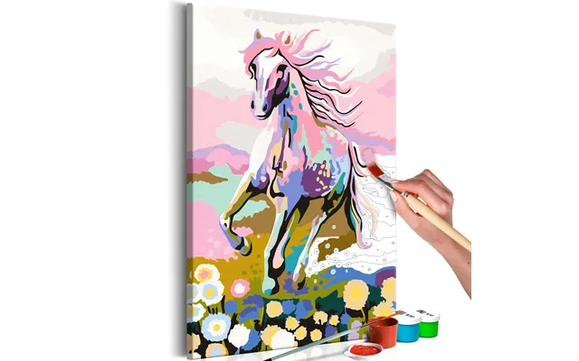 Mal Efter Tal Billede - Eventyrhest 40 X 50 Cm