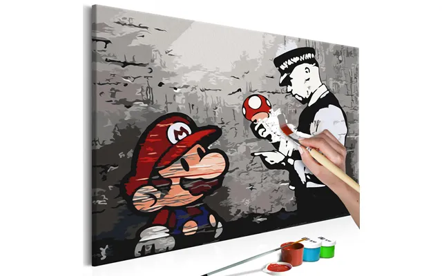 Mal Efter Tal Billede Mario Banksy 50 X 40 Cm