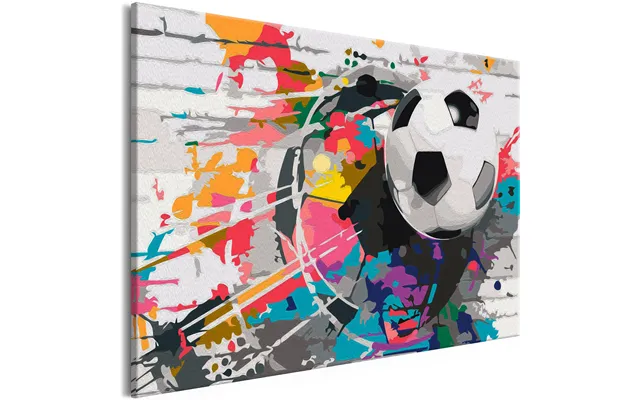 Mal Efter Tal Billede Med Farverig Fodbold 50 X 40 Cm