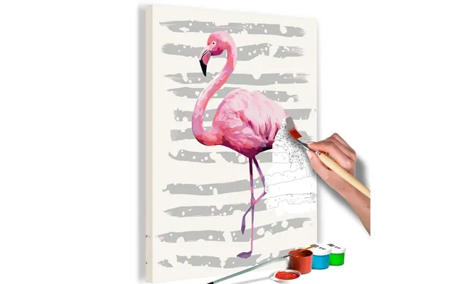 Mal Efter Tal Billede Med Flamingo 40 X 50 Cm