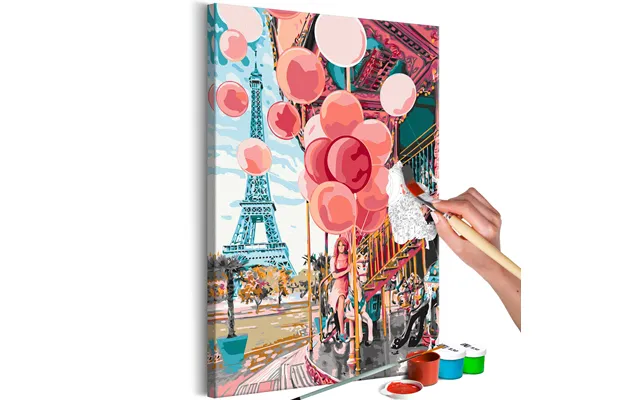 Mal Efter Tal Billede - Paris-karrusel 40 X 50 Cm