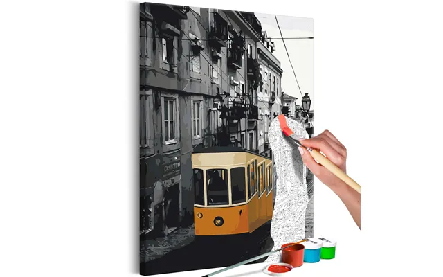 Mal Efter Tal Billede Sporvogn I Lissabon 40 X 50 Cm