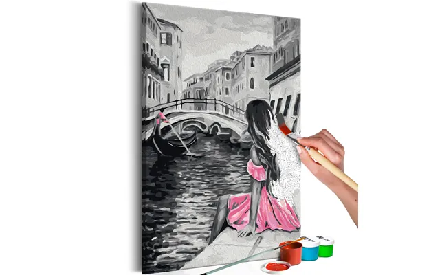 Mal Efter Tal Venedig - Pige I Pink Kjole 40 X 50 Cm