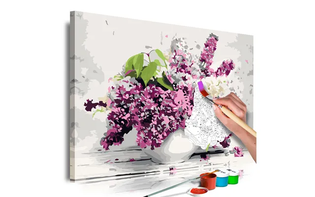 Mal Selv Billede Med Tal - Vase Og Blomster 50 X 40 Cm