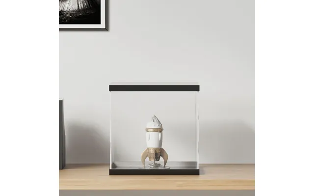 Montre I Akryl 30×30×30 Cm - Transparent Med Sort Top Bund
