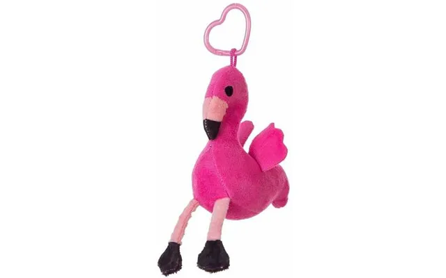 Nøglering Med Lyserød Flamingo - 12 Cm Nøglesnor