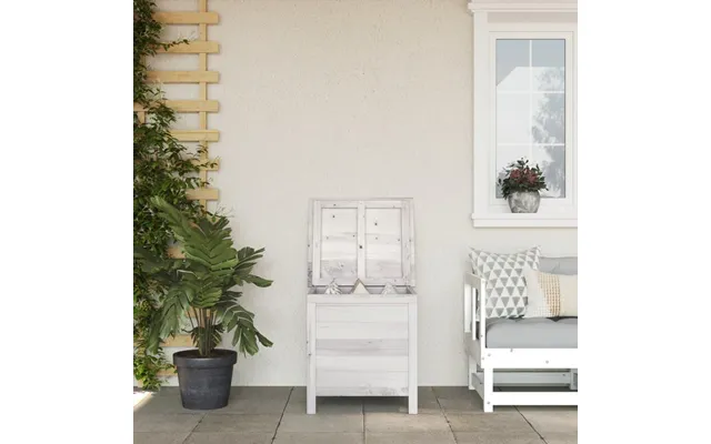 Opbevaringsboks Til Haven 50×49×56,5 Cm - Massivt Grantræ, Hvid