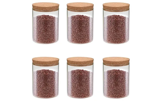 Opbevaringsglas Med Korklåg - 6 Stk., 650 Ml