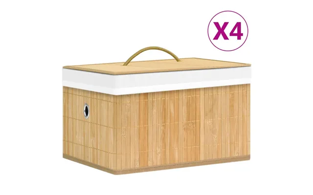 Opbevaringskasser I Bambus - 4 Stk., 31 X 31 X 20 Cm