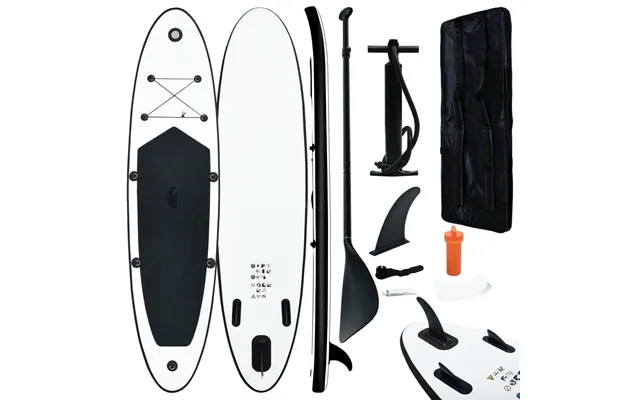 Oppusteligt Paddleboardsæt - Sort Hvid Sup-bræt 390 × 81 × 10 Cm