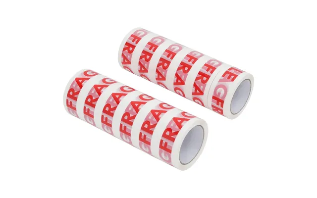 Pakketape 12 Stk. 48 Mm X 66 M Fragile-print Hvid