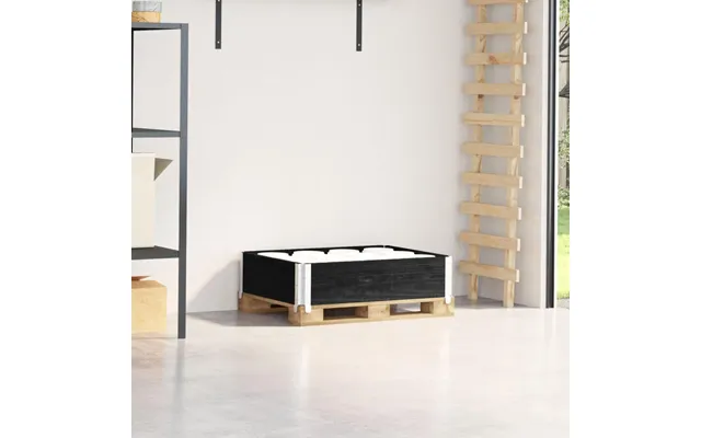 Palleramme 80 × 60 Cm I Massivt Fyrretræ - Sort, Stabelbar Og Foldbar