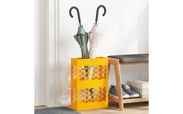 Paraplystativ I Stål - Sennepsgul, 28 × 12 × 41 Cm