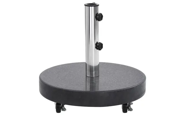 Parasolfod I Granit 30 Kg - Rund, Sort Med Hjul