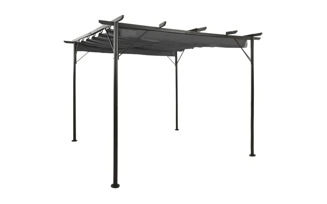 Pergola Med Sammenrulleligt Tag 3 × 3 M - Antracitgrå, 180 G M