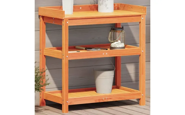 Plantebord Med Hylder 82,5 X 45 X 86,5 Cm I Massivt Fyrretræ Brun