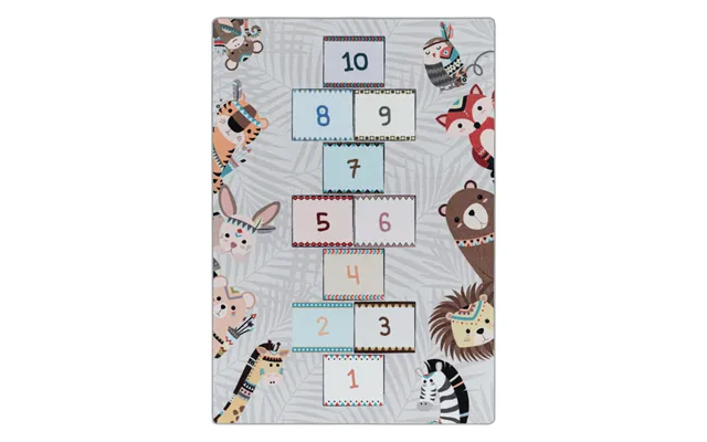 Play Hüpfspiel Børnetæppe Grå Rektangulært - 140 X 200 Cm