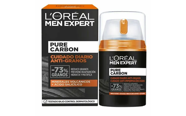 Rensegel Til Ansigt L'oréal Men Expert Pure Carbon 50 Ml - Fugtgivende, Mattende, Anti-urenheder