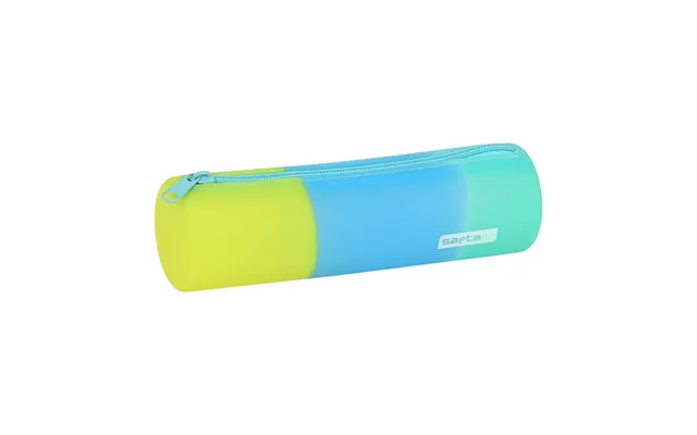 Safta Cylinder Penalhus - Blå Grøn Gul, 20 × 5 × 5 Cm