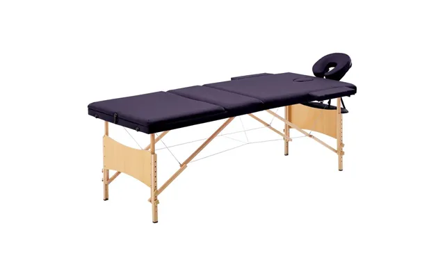 Sammenfoldeligt Massagebord I Træ - 3 Zoner, Lilla