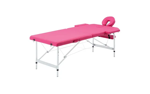 Sammenfoldeligt Massagebord Med Aluminiumsstel - 2 Zoner, Lyserød