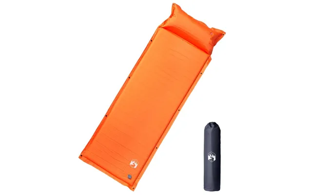 Selvoppustelig 1-personers Campingmadras Med Pude - Orange
