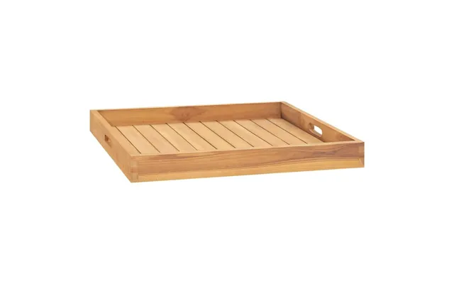 Serveringsbakke I Massivt Teaktræ 60 × 60 Cm Med Håndtag
