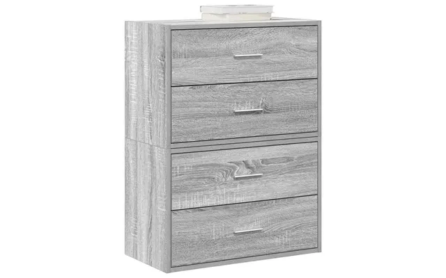 Skabe Med 2 Skuffer, 2 Stk., 60×31×40 Cm - Grå Sonoma-eg
