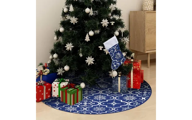 Skjuler Til Juletræsfod Med Julesok - 90 Cm, Stof, Blå