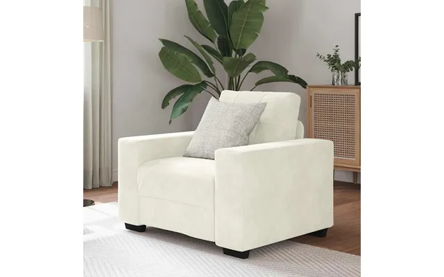 Sofastol I Fløjl - Cremefarvet, 100 × 78 × 80 Cm