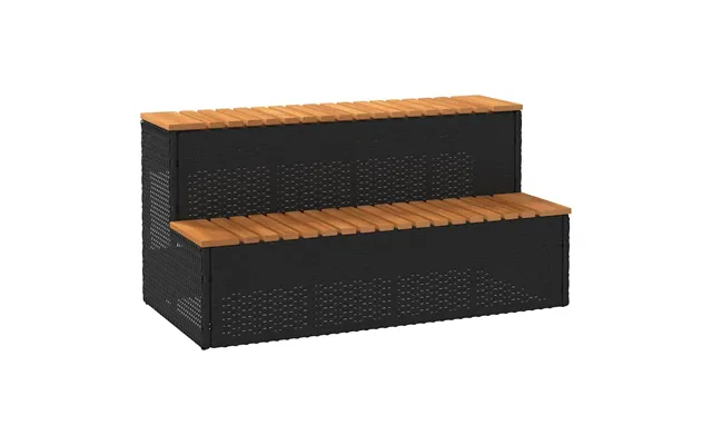 Spakant 100x50x50,5 Cm Polyrattan Og Massivt Akacietræ Sort