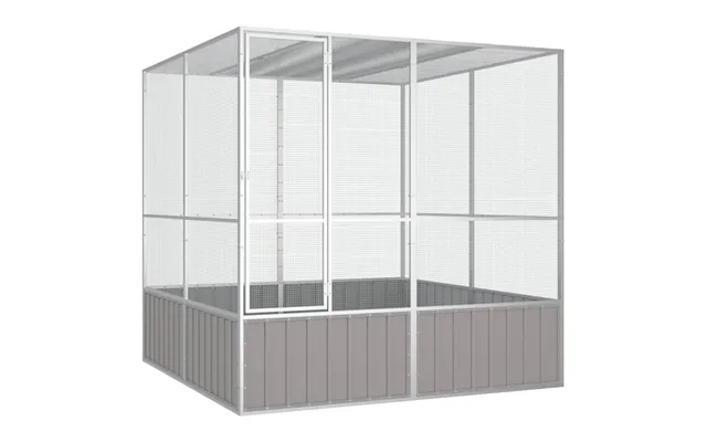 Stort Fuglebur Voliere 213,5 × 217,5 × 211,5 Cm - Galvaniseret Stål, Grå