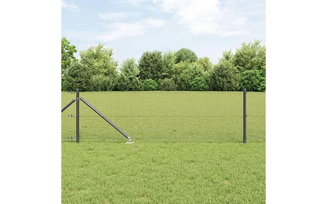 Svejset Trådhegn Med Spidser 100 × 0,5 M - Pvc-belagt Stål, Grå