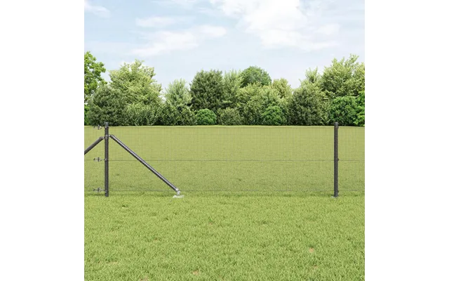 Svejset Trådhegn Med Spidser 100 × 0,8 M - Pvc-belagt Stål, Grå