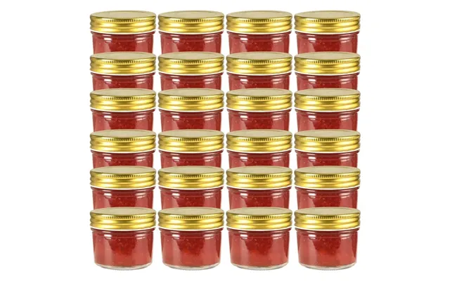Syltetøjsglas 24 Stk. Med Guldfarvet Låg - 110 Ml