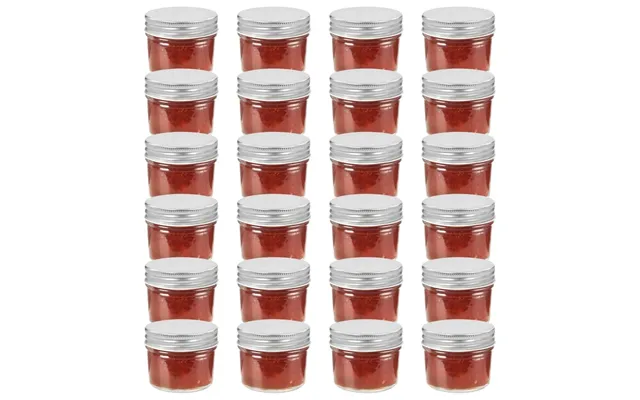 Syltetøjsglas 24 Stk. Med Sølvfarvet Låg - 110 Ml Glasbeholdere