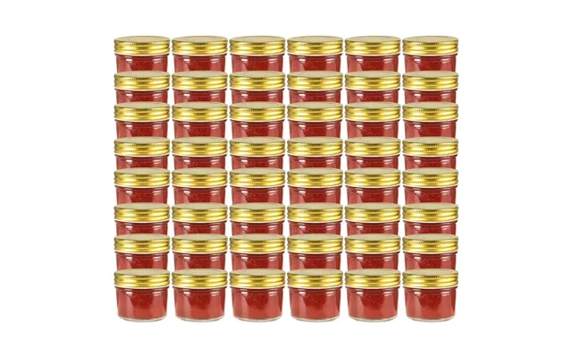 Syltetøjsglas 48 Stk. Med Guldfarvet Låg - 110 Ml