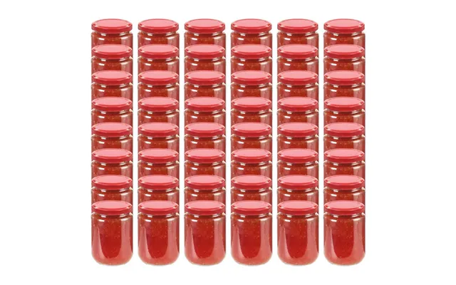 Syltetøjsglas 48 Stk. Med Røde Låg - 230 Ml Køkkenbeholdere