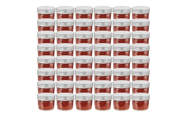 Syltetøjsglas 48 Stk. Med Sølvfarvet Låg - 110 Ml